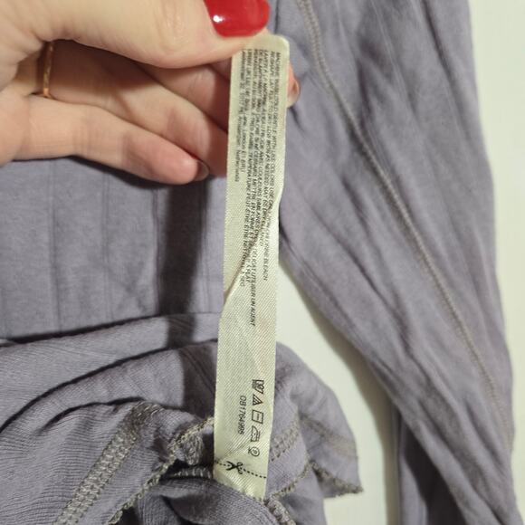 Intimately Free People Henley Top Shirt Casual Basic Base Layer Medium Lavender - Picture 5 of 6